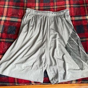 Grey Nike Dri-Fit basketball shorts